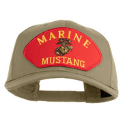 Marine Mustang Red Patched Solid Cotton Twill Pro Style Cap - Khaki OSFM