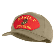 Marine Mustang Red Patched Solid Cotton Twill Pro Style Cap - Khaki OSFM