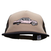 Cadillac Car Patched Flat Bill Foam Camo Mesh Trucker Cap