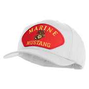 Marine Mustang Red Patched Solid Cotton Twill Pro Style Cap - White OSFM