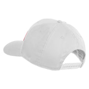 Marine Mustang Red Patched Solid Cotton Twill Pro Style Cap - White OSFM