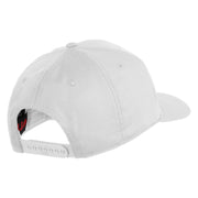 Marine Mustang Red Patched Solid Cotton Twill Pro Style Cap - White OSFM