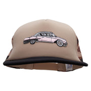 Cadillac Car Patched Flat Bill Foam Camo Mesh Trucker Cap