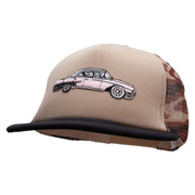 Cadillac Car Patched Flat Bill Foam Camo Mesh Trucker Cap