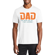 Dad The Man The Myth The Legend Men's Big Size Performance Blend Crew Neck T-Shirt - White XS