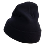 Omg Cartoon Embroidered 12 Inch Long Knitted Beanie - Black OSFM