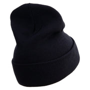 Omg Cartoon Embroidered 12 Inch Long Knitted Beanie - Black OSFM