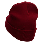 Horse Betting Embroidered 12 Inch Long Knitted Beanie - Maroon OSFM