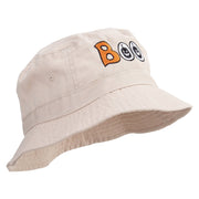 Pumpkin Boo Embroidered Bucket Hat - Natural OSFM