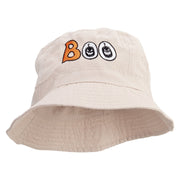 Pumpkin Boo Embroidered Bucket Hat - Natural OSFM