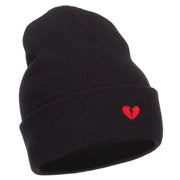 Mini Broken Heart Embroidered Long Beanie