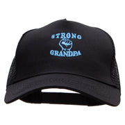 Strong Grandpa Five Panels Pro Style Trucker Mesh Cap - Black OSFM