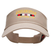 Afghanistan Vet Ribbon Embroidered Cotton Twill Sun Visor