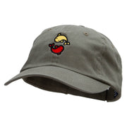 New Year Fish Embroidered Low Profile Dyed Cotton Twill Cap