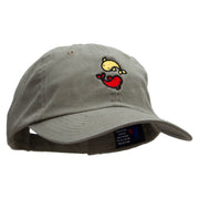 New Year Fish Embroidered Low Profile Dyed Cotton Twill Cap