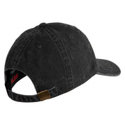 United States Marines Semper Fi Emblem Embroidered Washed Solid Pigment Dyed Cotton Twill Brass Buckle Cap - Black OSFM