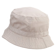 Happy Whale Embroidered Pigment Dyed Bucket Hat - Khaki OSFM