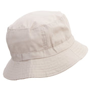 Happy Whale Embroidered Pigment Dyed Bucket Hat - Khaki OSFM