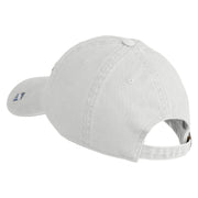 US Air Force Text Embroidered Washed Solid Pigment Dyed Cotton Twill Brass Buckle Cap - White OSFM
