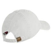 US Air Force Text Embroidered Washed Solid Pigment Dyed Cotton Twill Brass Buckle Cap - White OSFM