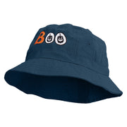 Pumpkin Boo Embroidered Bucket Hat - Denim OSFM