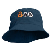 Pumpkin Boo Embroidered Bucket Hat - Denim OSFM