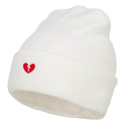 Mini Broken Heart Embroidered Long Beanie