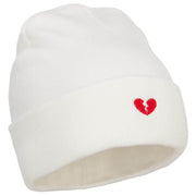 Mini Broken Heart Embroidered Long Beanie