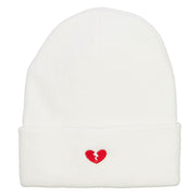 Mini Broken Heart Embroidered Long Beanie