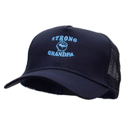 Strong Grandpa Five Panels Pro Style Trucker Mesh Cap - Navy OSFM