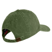 United States Marines Semper Fi Emblem Embroidered Washed Solid Pigment Dyed Cotton Twill Brass Buckle Cap - Olive OSFM