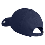 US Air Force Text Embroidered Washed Solid Pigment Dyed Cotton Twill Brass Buckle Cap - Navy OSFM