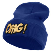 Omg Cartoon Embroidered 12 Inch Long Knitted Beanie - Royal OSFM