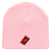 Single Lucky 7 Card Game Embroidered 8 Inch Short Beanie