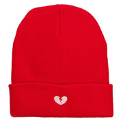 Mini Broken Heart Embroidered Long Beanie