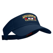 Afghanistan Vet Ribbon Embroidered Cotton Twill Sun Visor