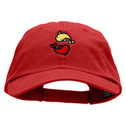 New Year Fish Embroidered Low Profile Dyed Cotton Twill Cap