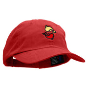 New Year Fish Embroidered Low Profile Dyed Cotton Twill Cap