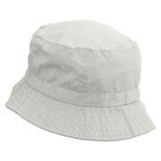 Happy Whale Embroidered Pigment Dyed Bucket Hat - White OSFM