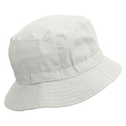 Happy Whale Embroidered Pigment Dyed Bucket Hat - White OSFM