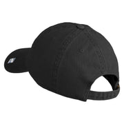 US Air Force Text Embroidered Washed Solid Pigment Dyed Cotton Twill Brass Buckle Cap - Black OSFM