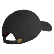 US Air Force Text Embroidered Washed Solid Pigment Dyed Cotton Twill Brass Buckle Cap - Black OSFM