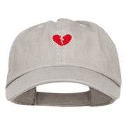 Mini Broken Heart Embroidered Low Cap