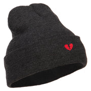 Mini Broken Heart Embroidered Long Beanie