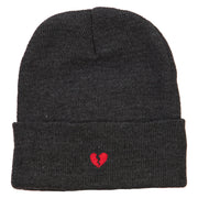 Mini Broken Heart Embroidered Long Beanie