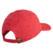 United States Marines Semper Fi Emblem Embroidered Washed Solid Pigment Dyed Cotton Twill Brass Buckle Cap - Red OSFM