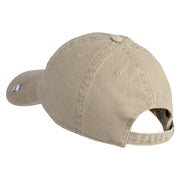 US Air Force Text Embroidered Washed Solid Pigment Dyed Cotton Twill Brass Buckle Cap - Khaki OSFM