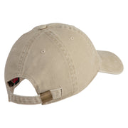 US Air Force Text Embroidered Washed Solid Pigment Dyed Cotton Twill Brass Buckle Cap - Khaki OSFM
