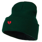 Mini Broken Heart Embroidered Long Beanie