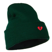 Mini Broken Heart Embroidered Long Beanie